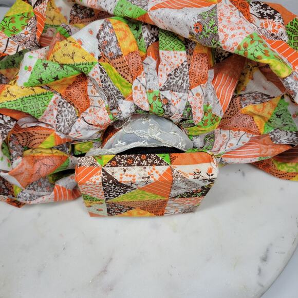 Handmade Primitive Folk Art Cloth Doll Shelf Sitter Patchwork Dress 17" - Picture 8 of 14